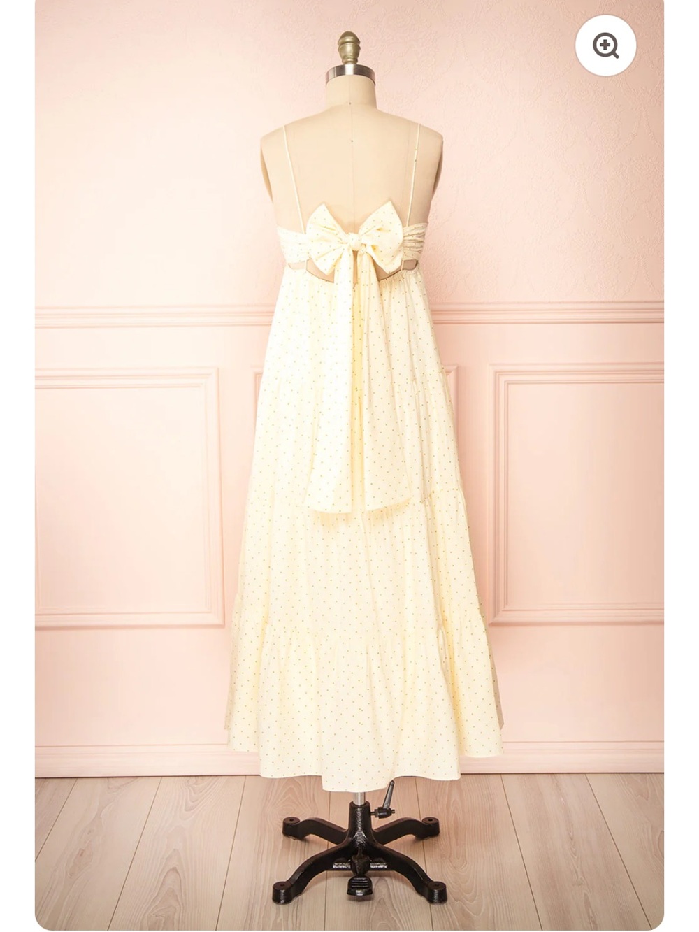 Nwot Storia maxi cotton bow back polka dot dress fairy princess flowy breezy